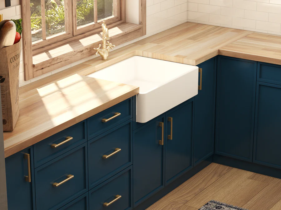 Navy slim farmhouse sink